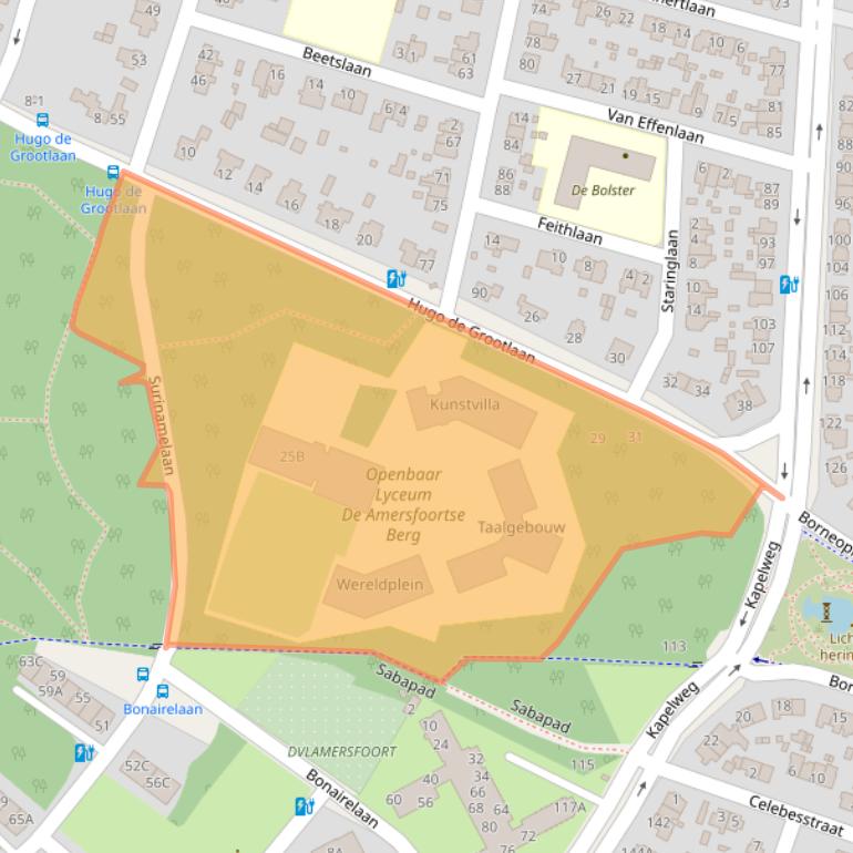 Kaart van postcodegebied 3818TA.