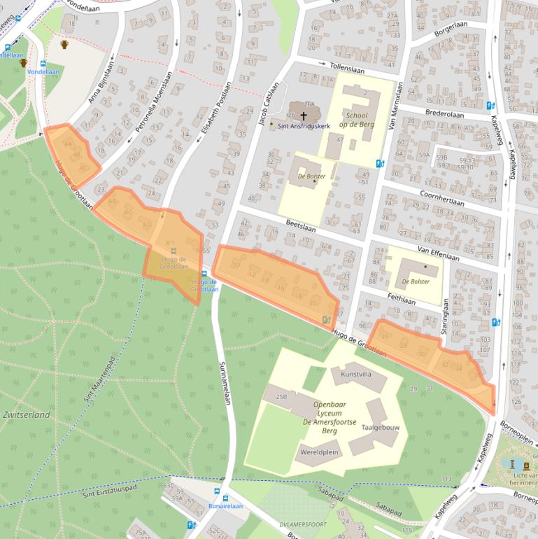 Kaart van postcodegebied 3818TB.