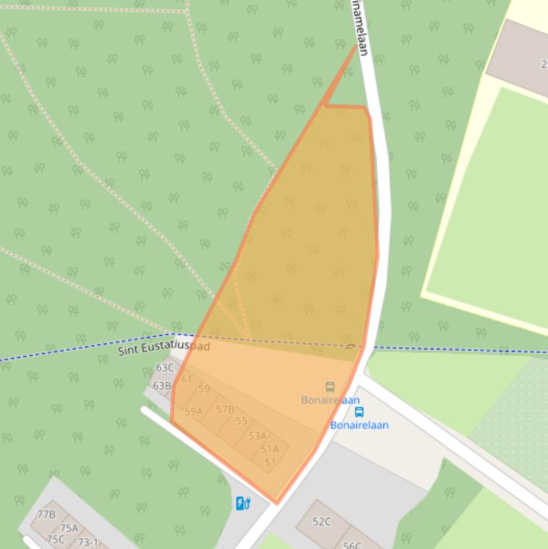 Kaart van postcodegebied 3818TD.