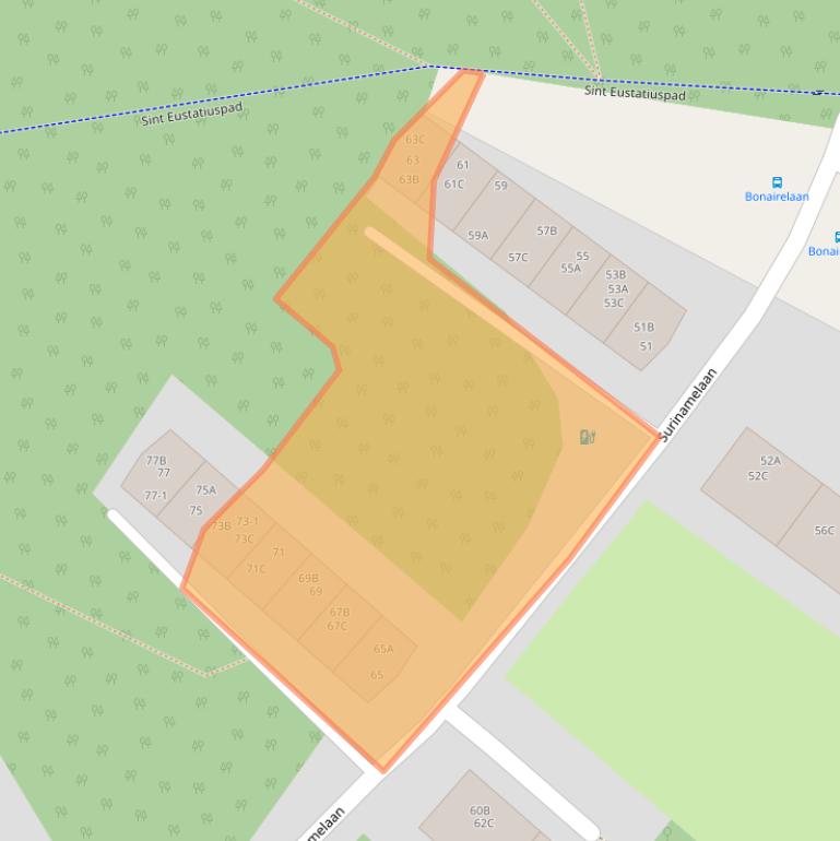 Kaart van postcodegebied 3818TE.