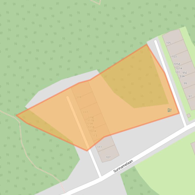 Kaart van postcodegebied 3818TK.