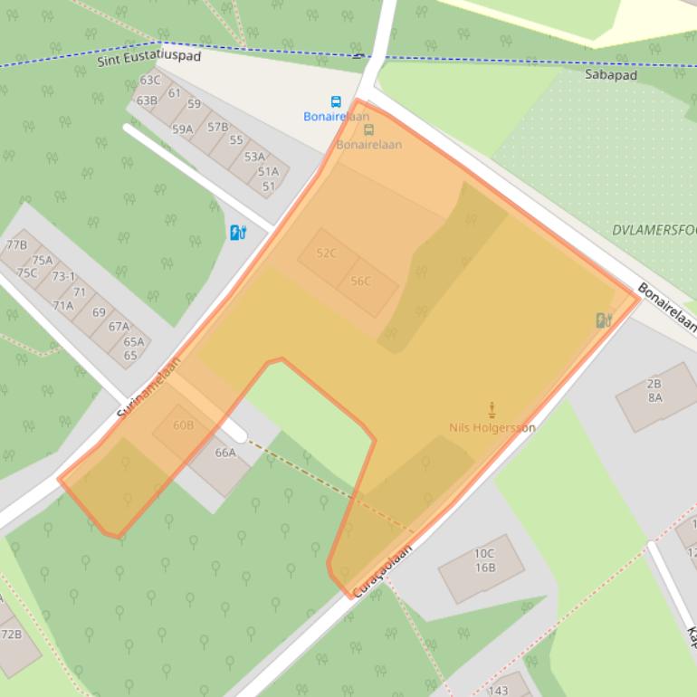 Kaart van postcodegebied 3818TM.