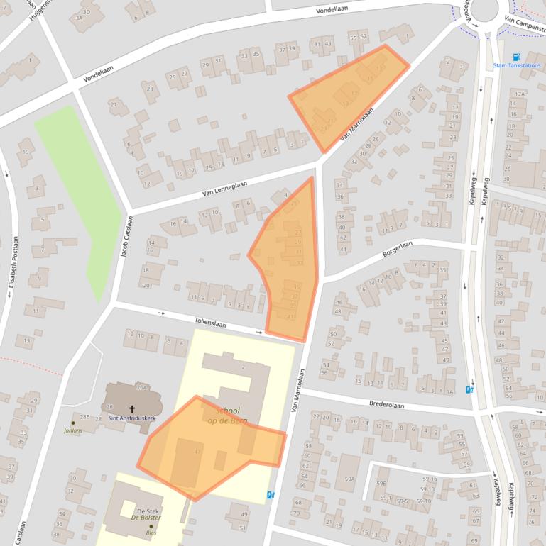 Kaart van postcodegebied 3818VA.
