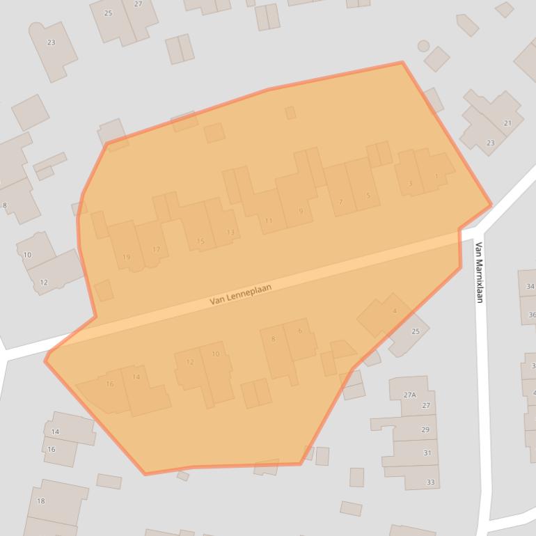 Kaart van postcodegebied 3818VE.