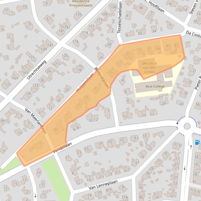 Kaart van postcodegebied 3818WB.