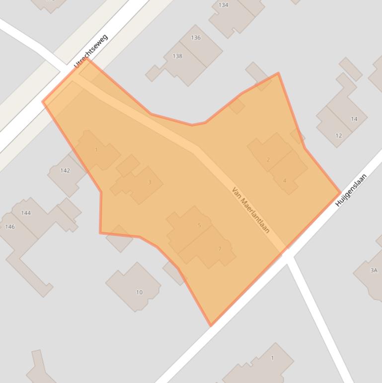 Kaart van postcodegebied 3818WG.