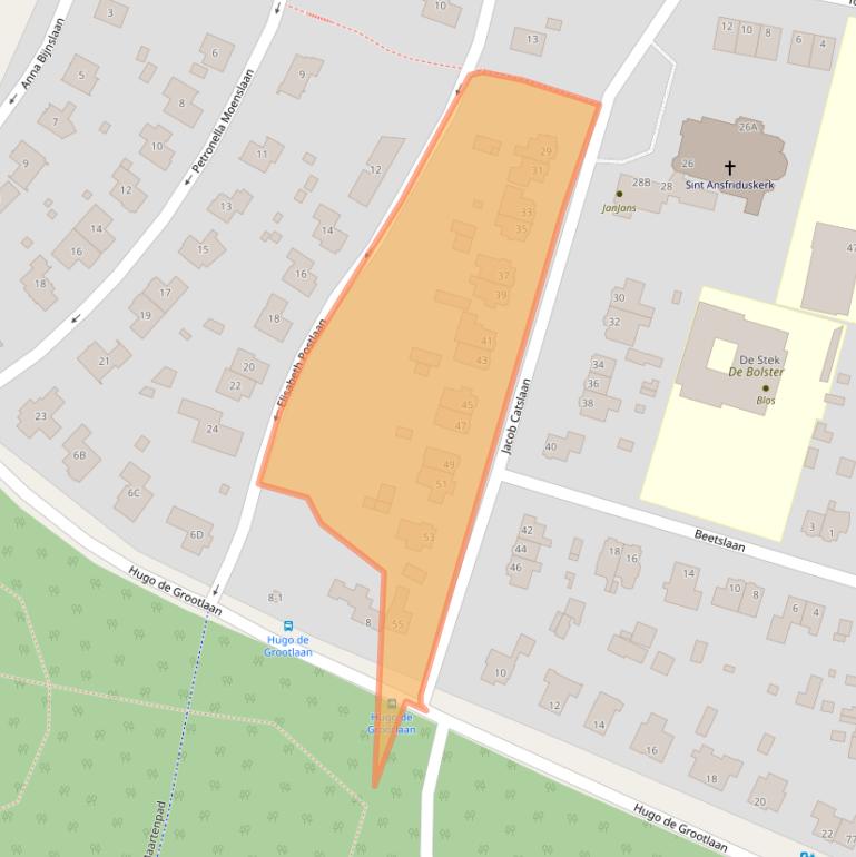 Kaart van postcodegebied 3818WJ.