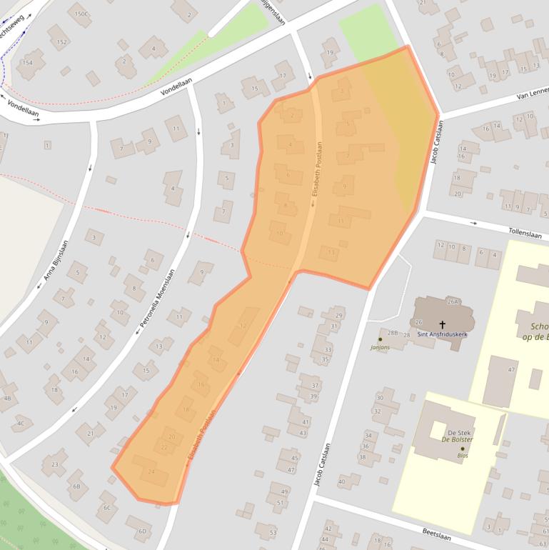 Kaart van postcodegebied 3818WL.