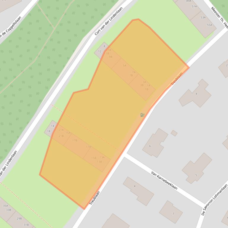 Kaart van postcodegebied 3818XA.