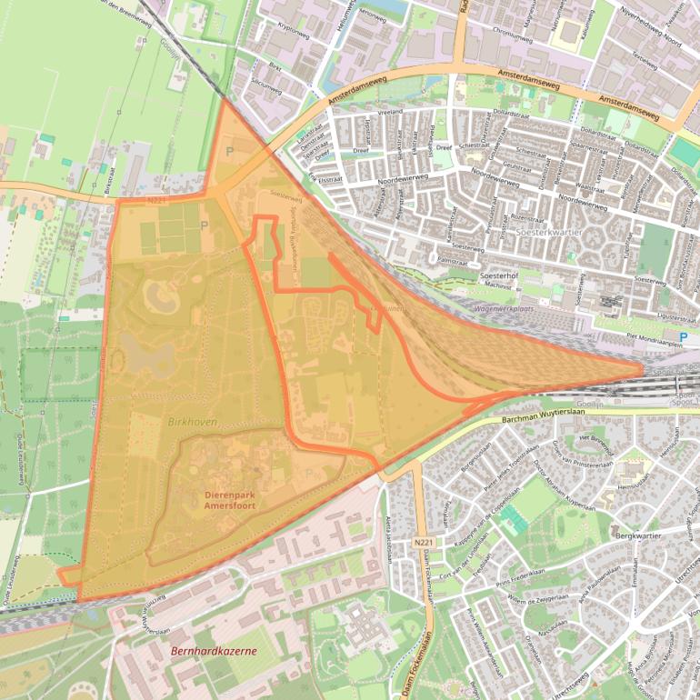 Kaart van postcodegebied 3819.