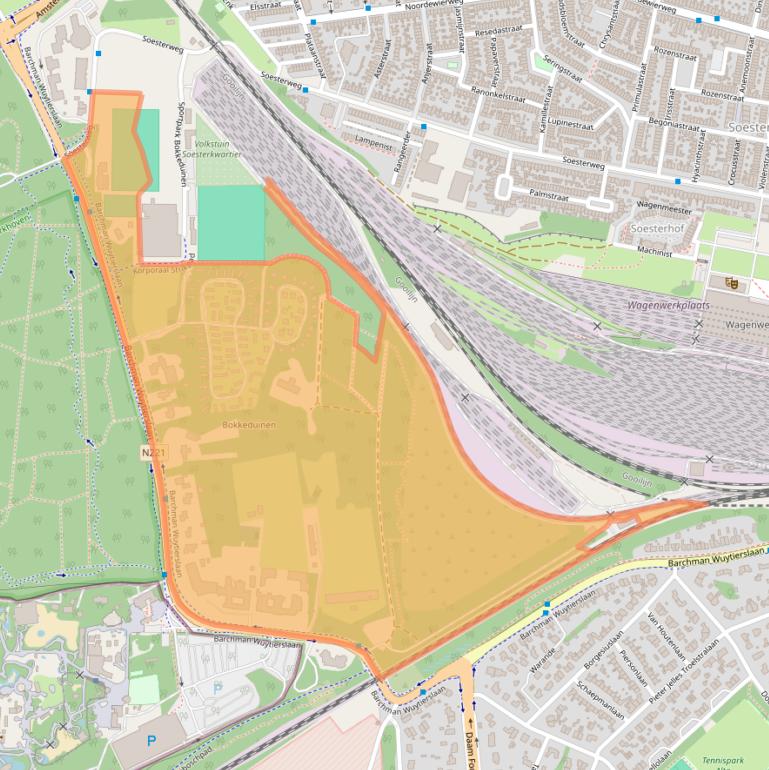 Kaart van postcodegebied 3819AB.