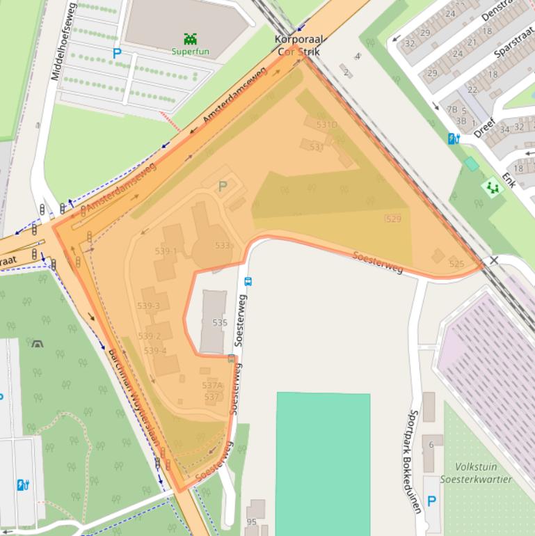 Kaart van postcodegebied 3819BA.