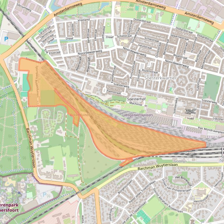 Kaart van postcodegebied 3819BD.