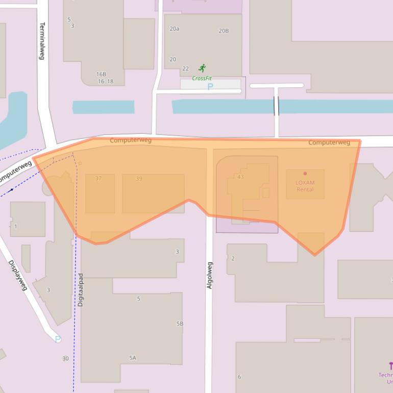 Kaart van postcodegebied 3821AA.