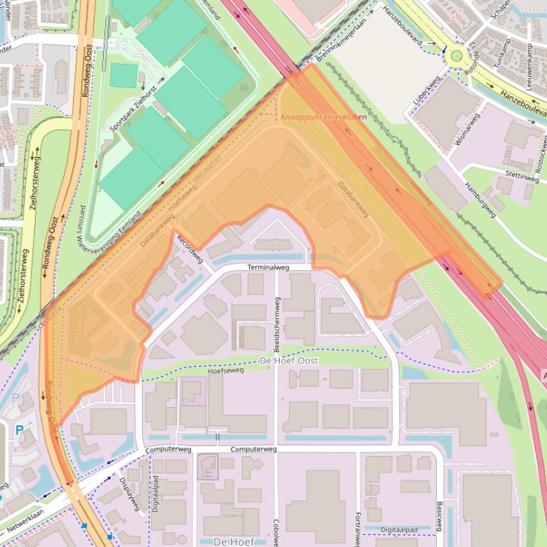 Kaart van postcodegebied 3821AL.