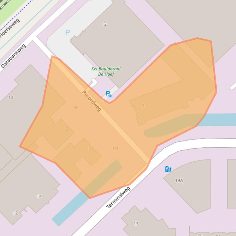 Kaart van postcodegebied 3821AS.