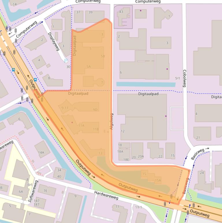Kaart van postcodegebied 3821BG.