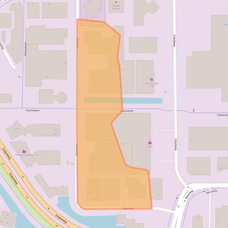 Kaart van postcodegebied 3821BH.