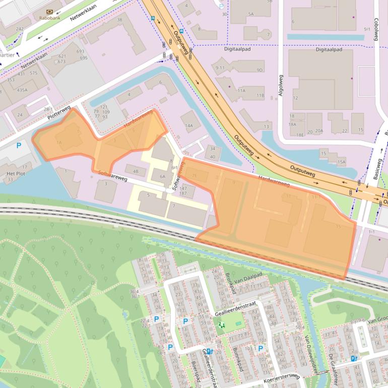 Kaart van postcodegebied 3821BL.