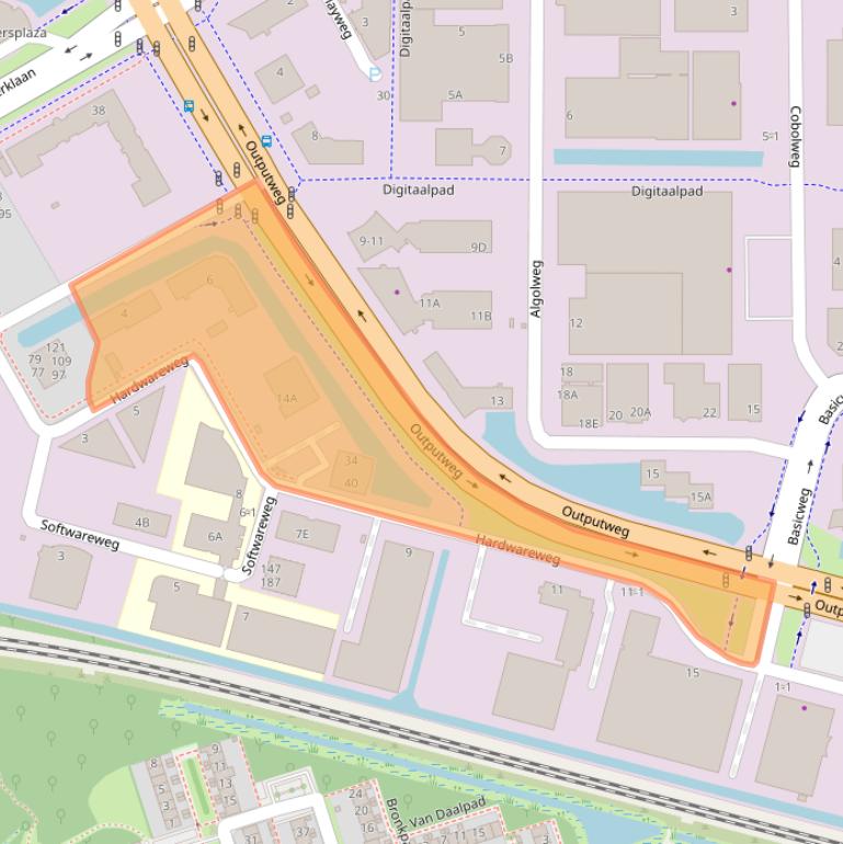 Kaart van postcodegebied 3821BM.