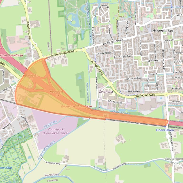 Kaart van postcodegebied 3821CA.