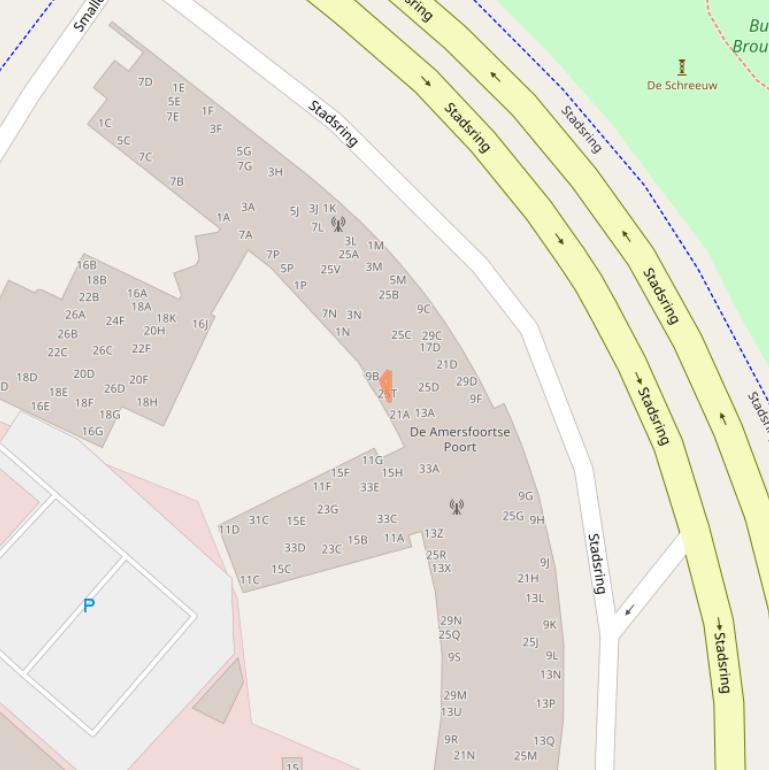 Kaart van postcodegebied 3821HM.