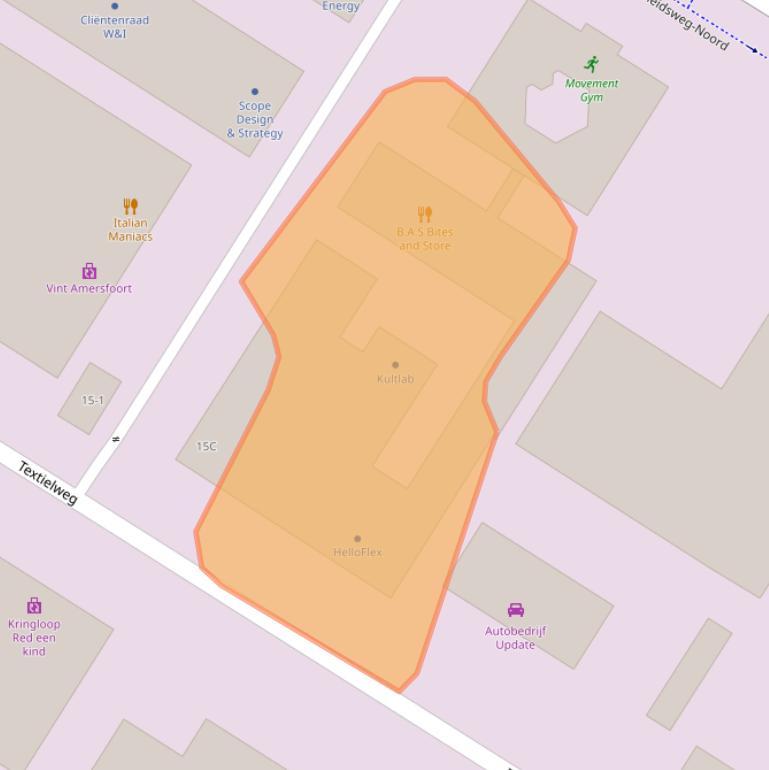 Kaart van postcodegebied 3821RV.