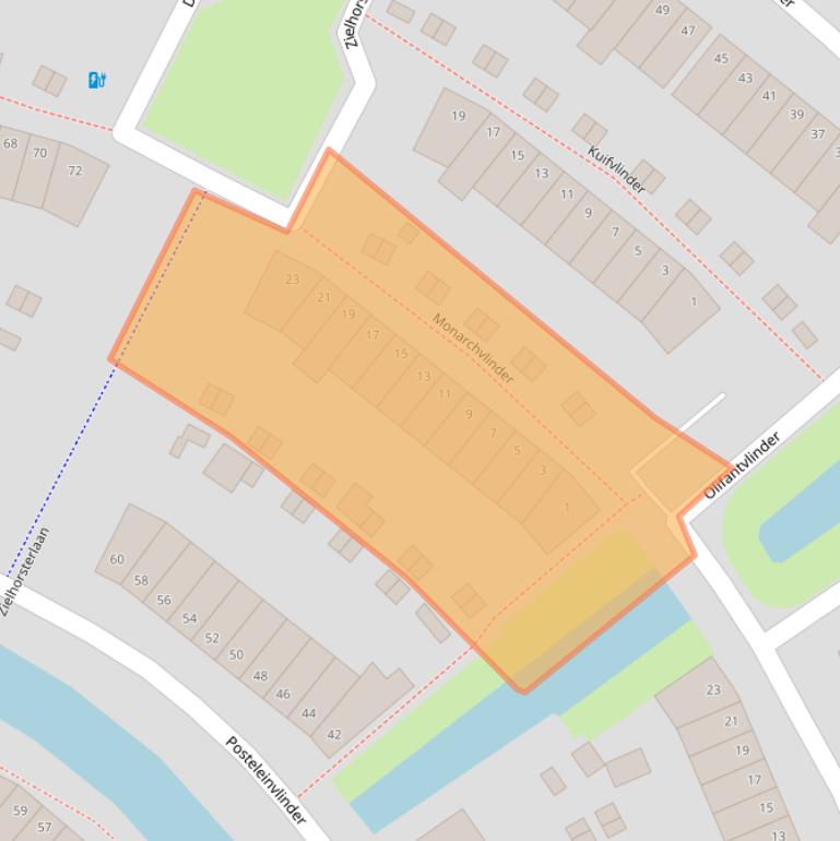 Kaart van postcodegebied 3822AE.