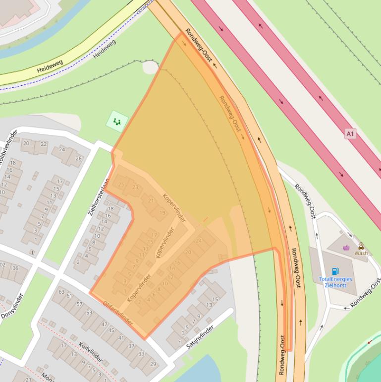 Kaart van postcodegebied 3822AJ.