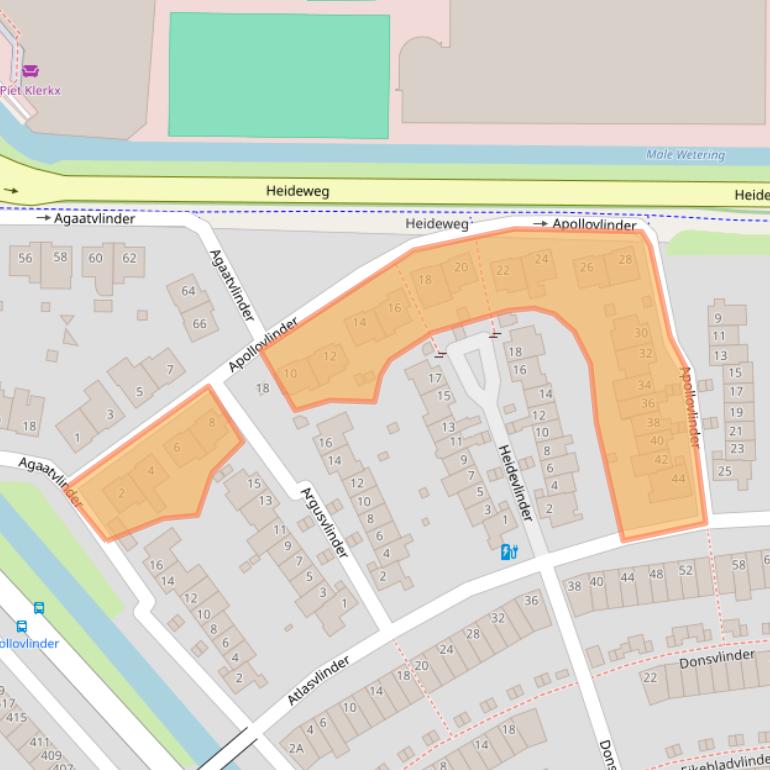 Kaart van postcodegebied 3822AW.