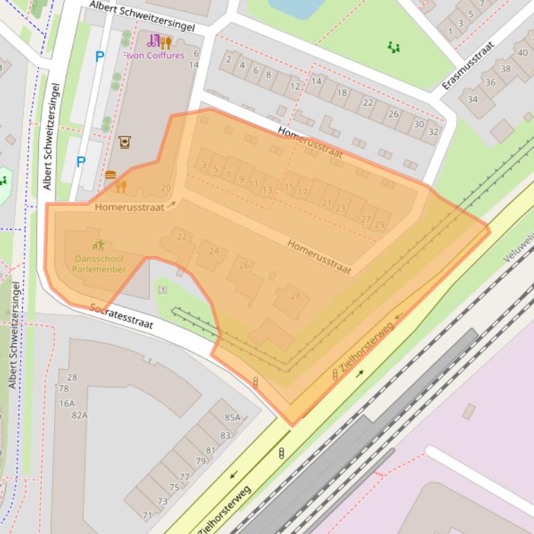 Kaart van postcodegebied 3822BA.