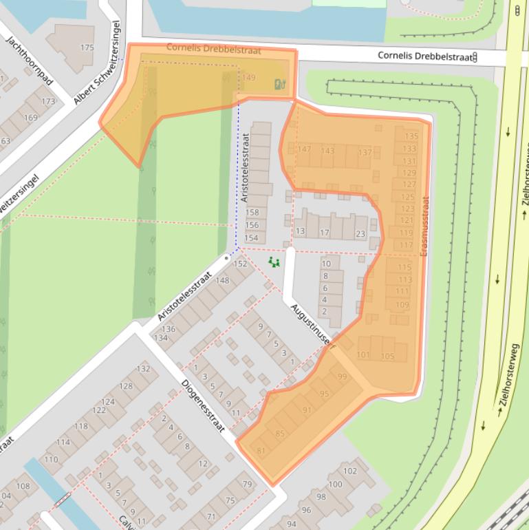 Kaart van postcodegebied 3822BD.