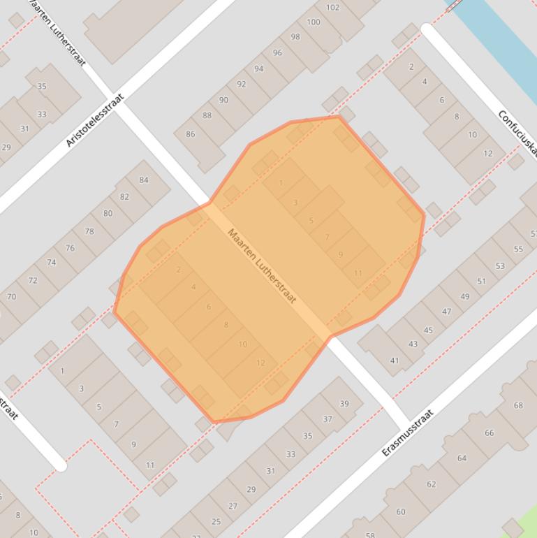 Kaart van postcodegebied 3822BL.