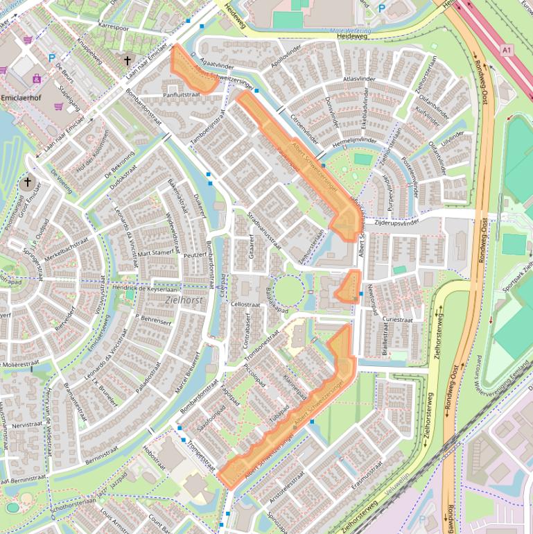 Kaart van postcodegebied 3822BV.