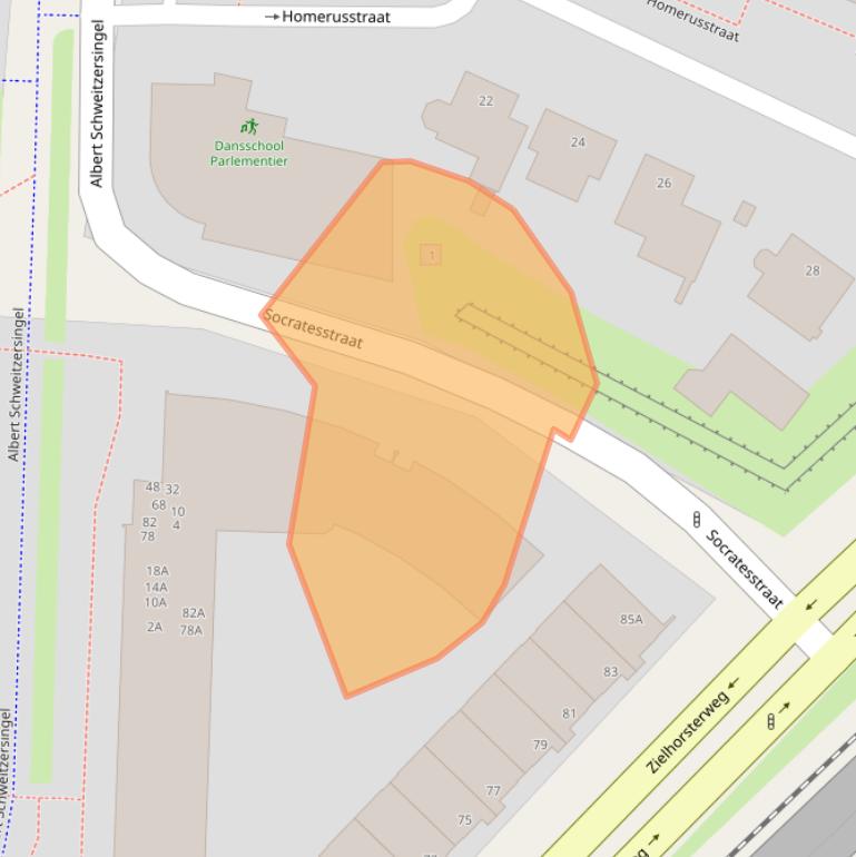 Kaart van postcodegebied 3822BW.