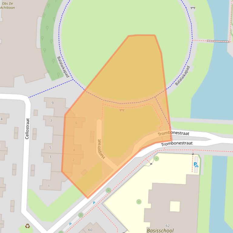 Kaart van postcodegebied 3822CA.