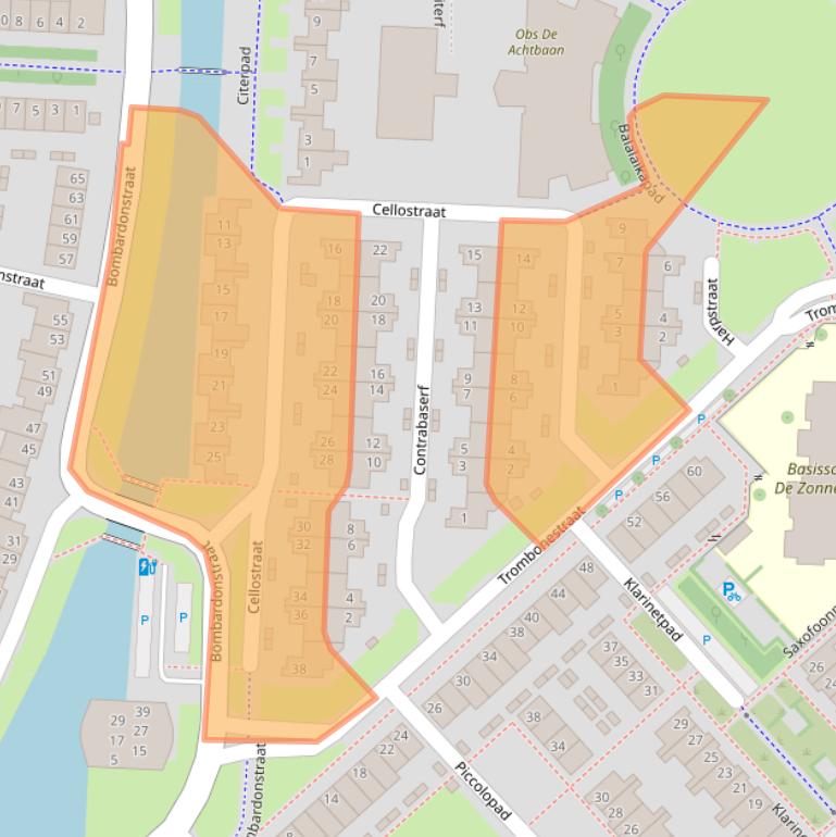 Kaart van postcodegebied 3822CB.