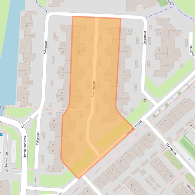 Kaart van postcodegebied 3822CC.