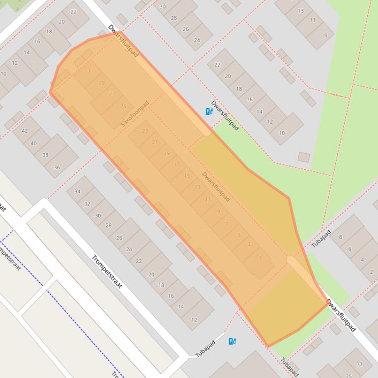 Kaart van postcodegebied 3822CL.