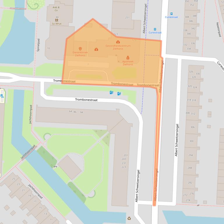 Kaart van postcodegebied 3822CW.