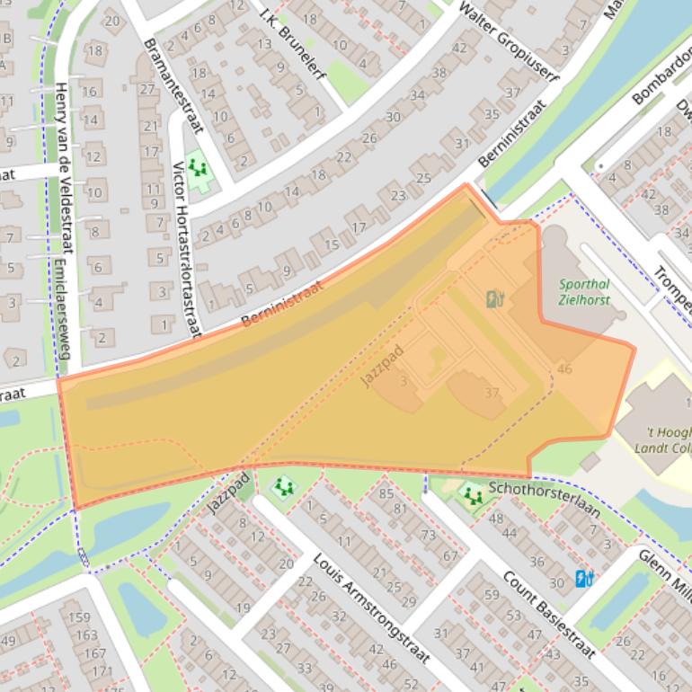 Kaart van postcodegebied 3822CZ.