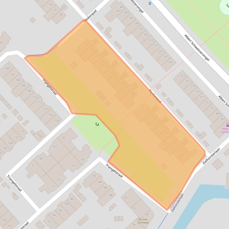 Kaart van postcodegebied 3822DA.