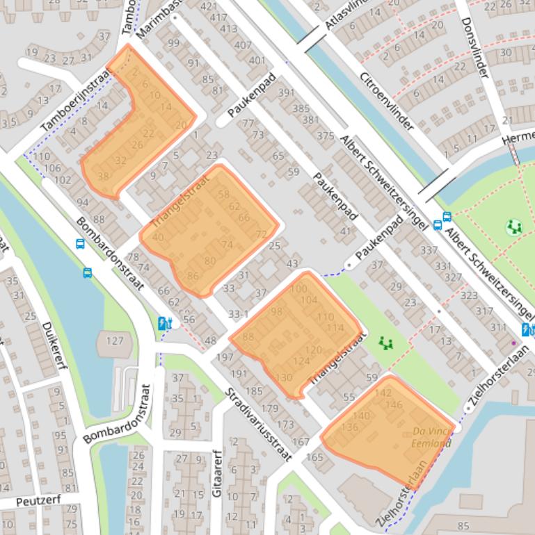 Kaart van postcodegebied 3822DJ.