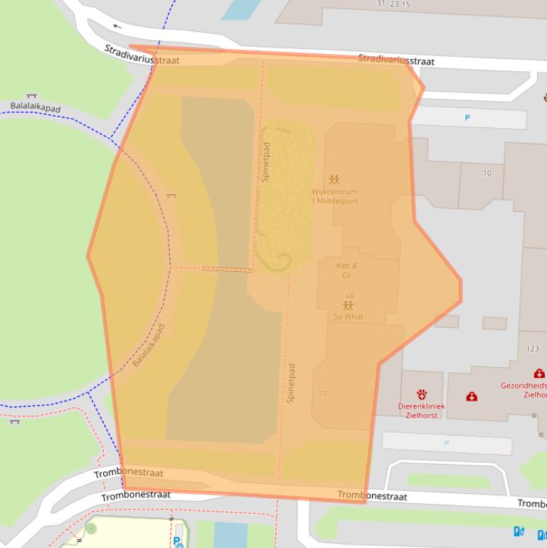 Kaart van postcodegebied 3822DT.