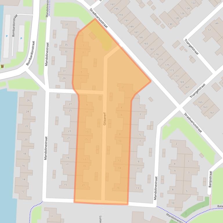 Kaart van postcodegebied 3822DX.