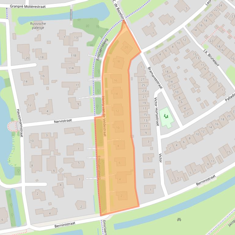 Kaart van postcodegebied 3822EG.
