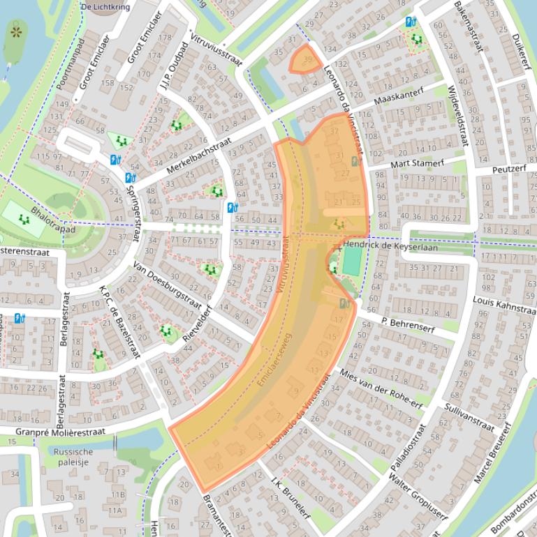 Kaart van postcodegebied 3822EH.