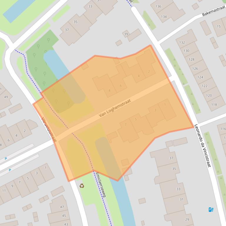 Kaart van postcodegebied 3822EK.