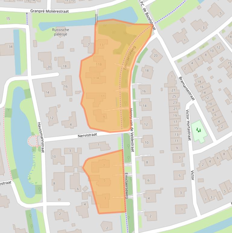 Kaart van postcodegebied 3822EW.