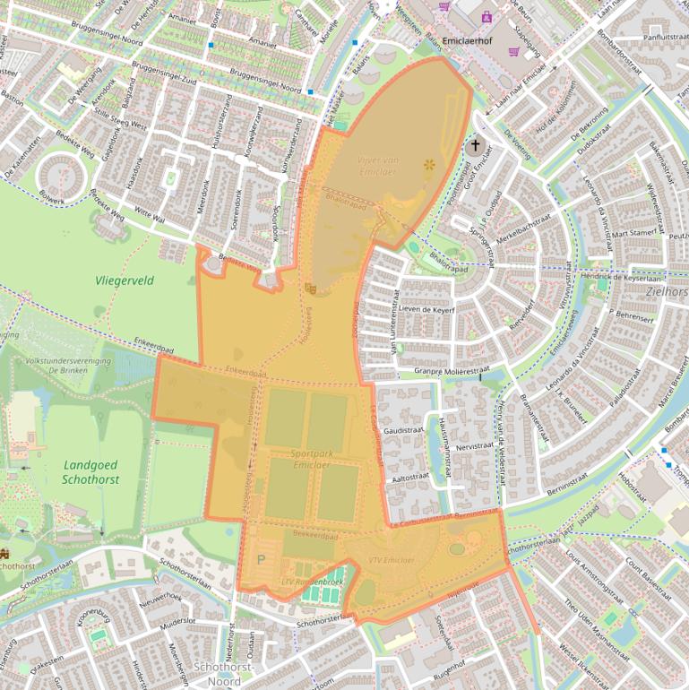 Kaart van postcodegebied 3822NC.